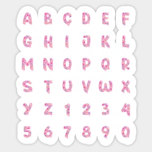 Sprinkles and pink icing alphabet sticker pack Sticker